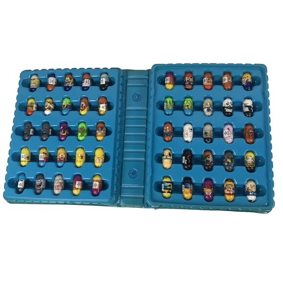 Mighty Beanz Moose VTG 2010 Lot 50 Beans Series Blue Case & New 2003 Trick Track - Picture 1 of 16
